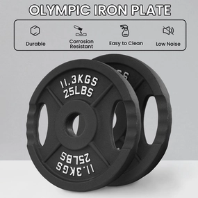 BalanceFrom Cast Iron Olympic Weight Plate Set of 2.5 lb Pair, 5 lb Pair, 10 lb Pair, and 25 lb Pair