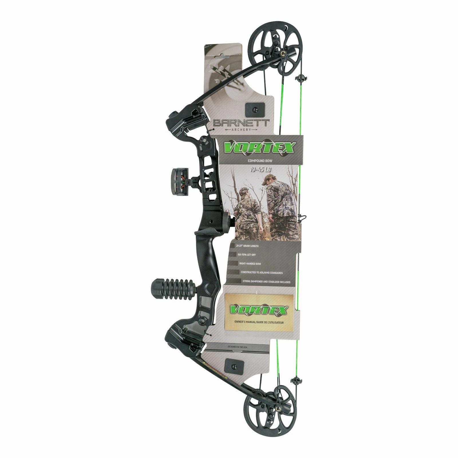 Barnett 6078 Outdoors Black Youth Vortex Compound Bow Right Handed, 19-45lb Draw, 21-27" Draw Length
