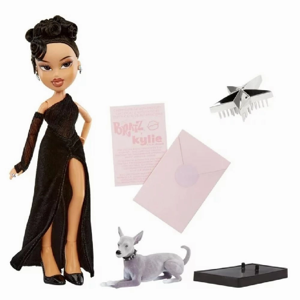 Bratz Kylie Jenner Night Fashion Doll with Evening Gown, Pet Dog, and Poster