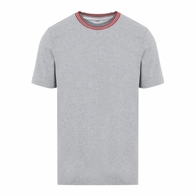 Brunello Cucinelli Stripe Trim Crewneck T-Shirt