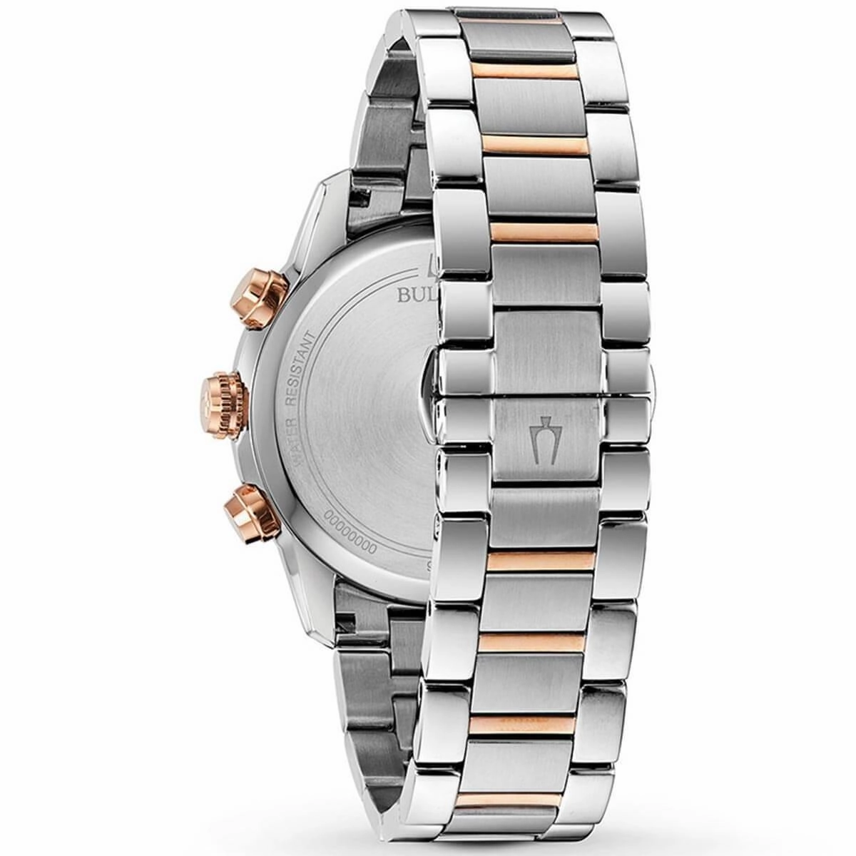 Bulova Men's Chronograph Watch - Classic Grey Dial Two Tone Bracelet | 98B335
