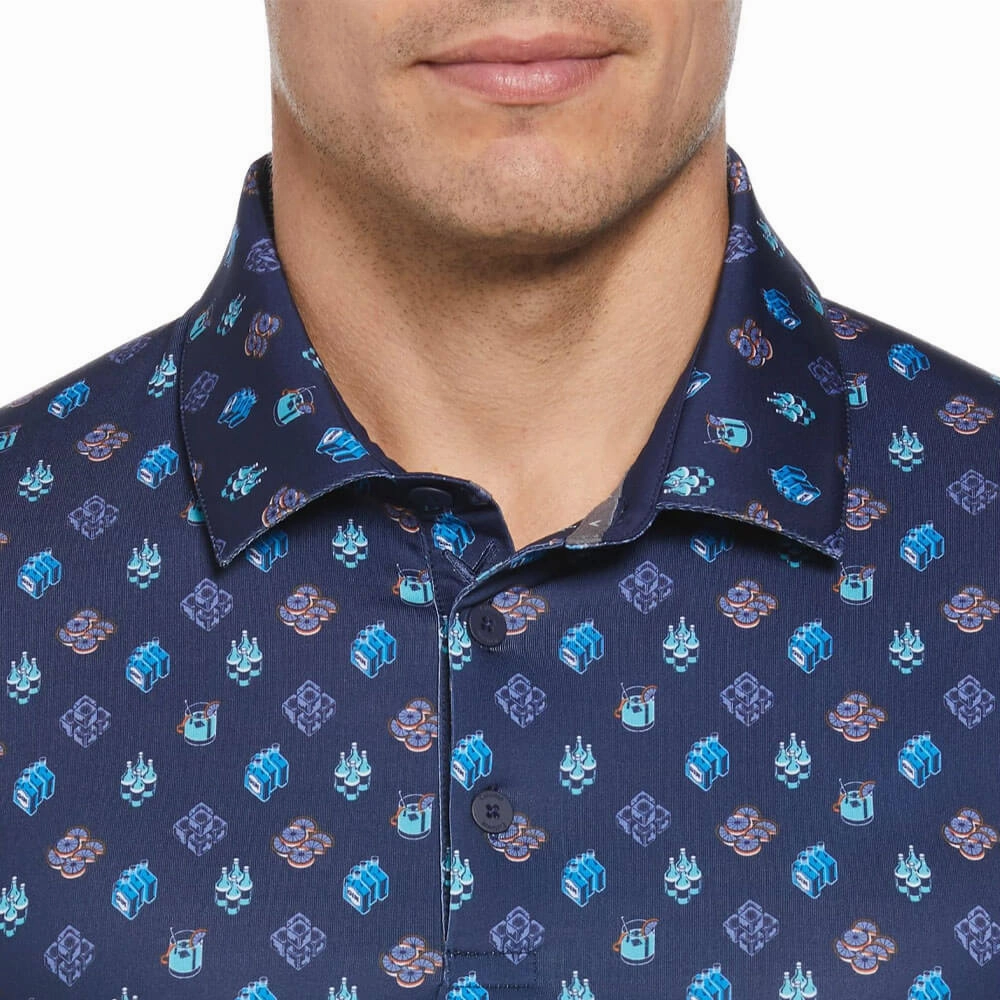 Callaway Negroni Print Golf Polo Peacoat - SS25 Men