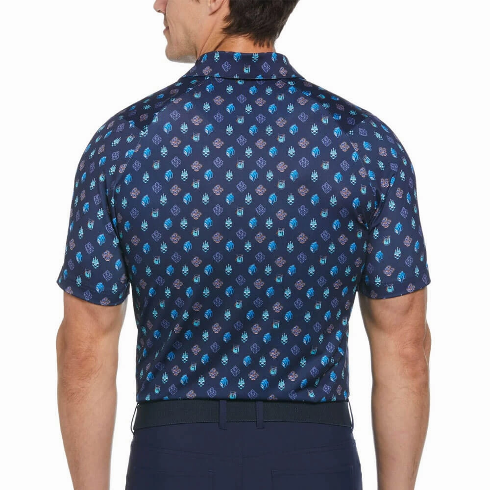 Callaway Negroni Print Golf Polo Peacoat - SS25 Men