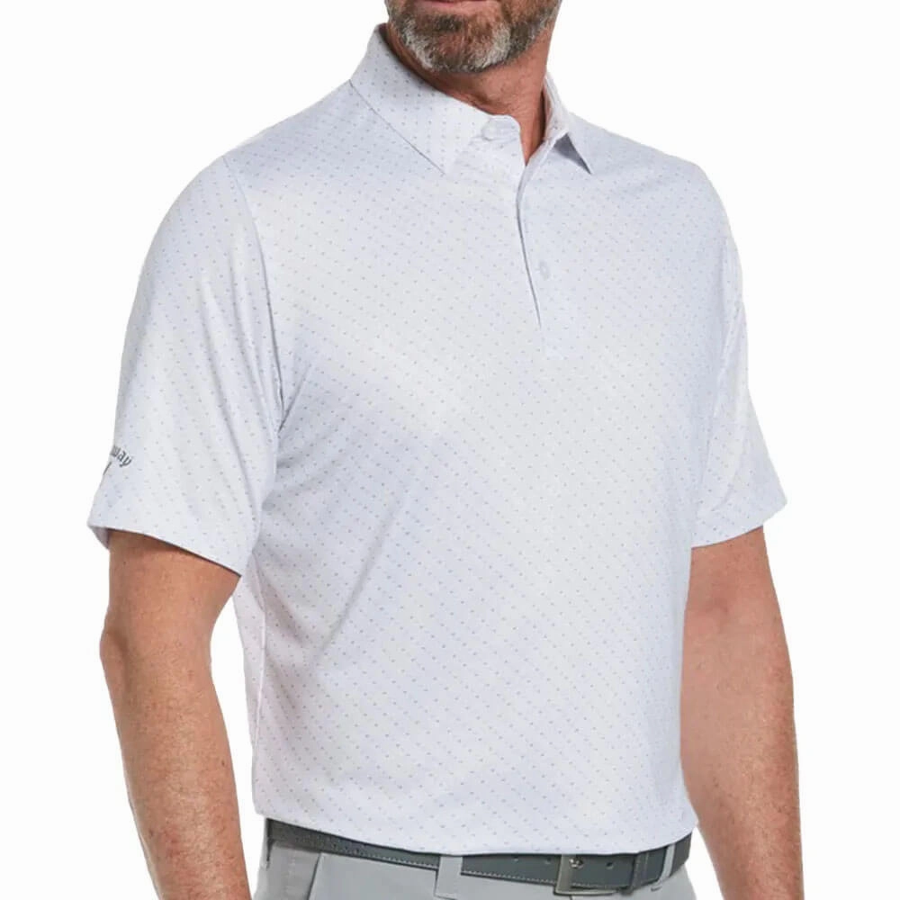 Callaway Swing Tech Allover Chevron Golf Polo Bright White - SS25 Men