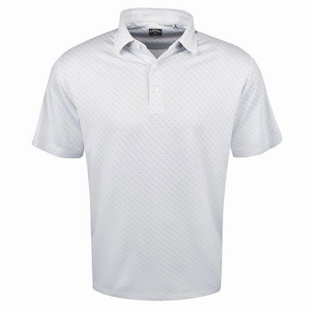 Callaway Swing Tech Allover Chevron Golf Polo Bright White - SS25 Men