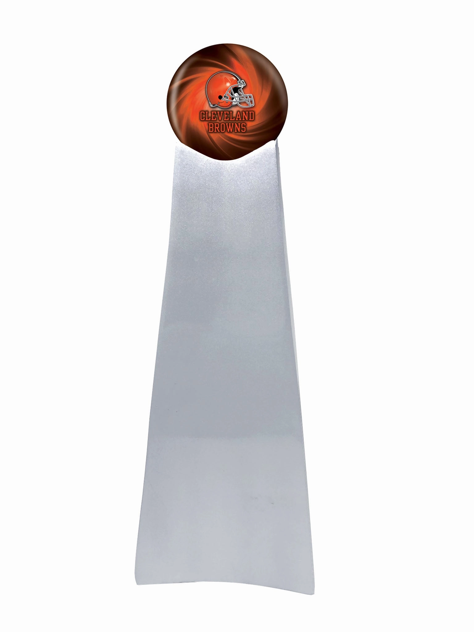 Championship Trophy Cremation Urn with Optional Football and Clevland Browns Ball Decor and Custom Metal Plaque