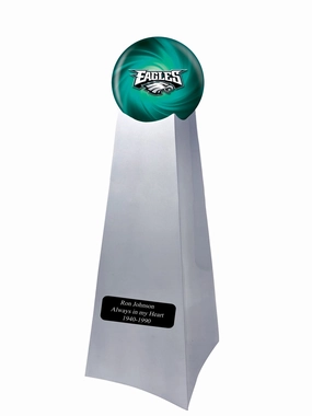 Championship Trophy Cremation Urn with Optional Philadelphia Eagles Ball Decor and Custom Metal Plaque