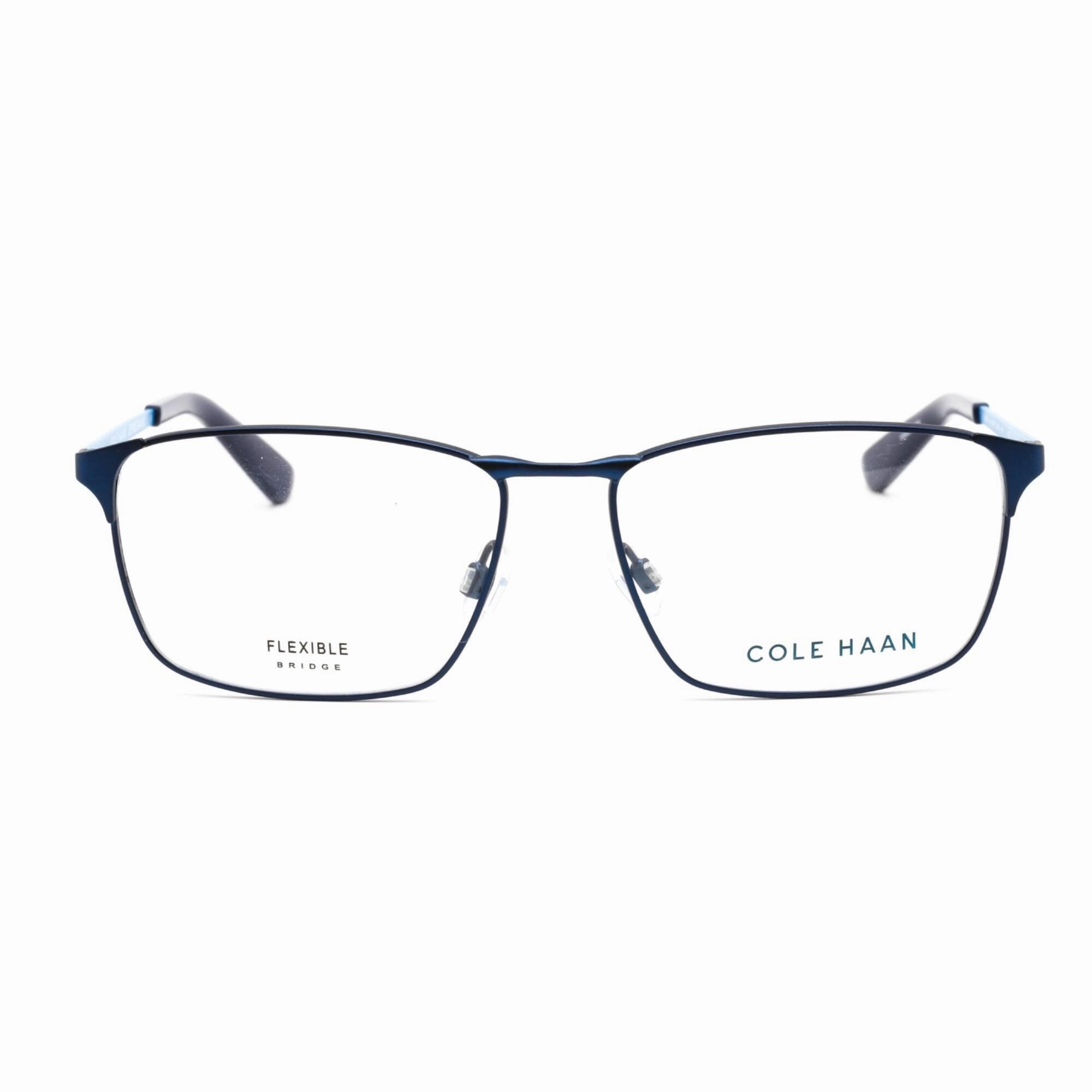Cole Haan Men's Eyeglasses - Navy Rectangular Full Rim Frame Clear Lens | CH4046 414