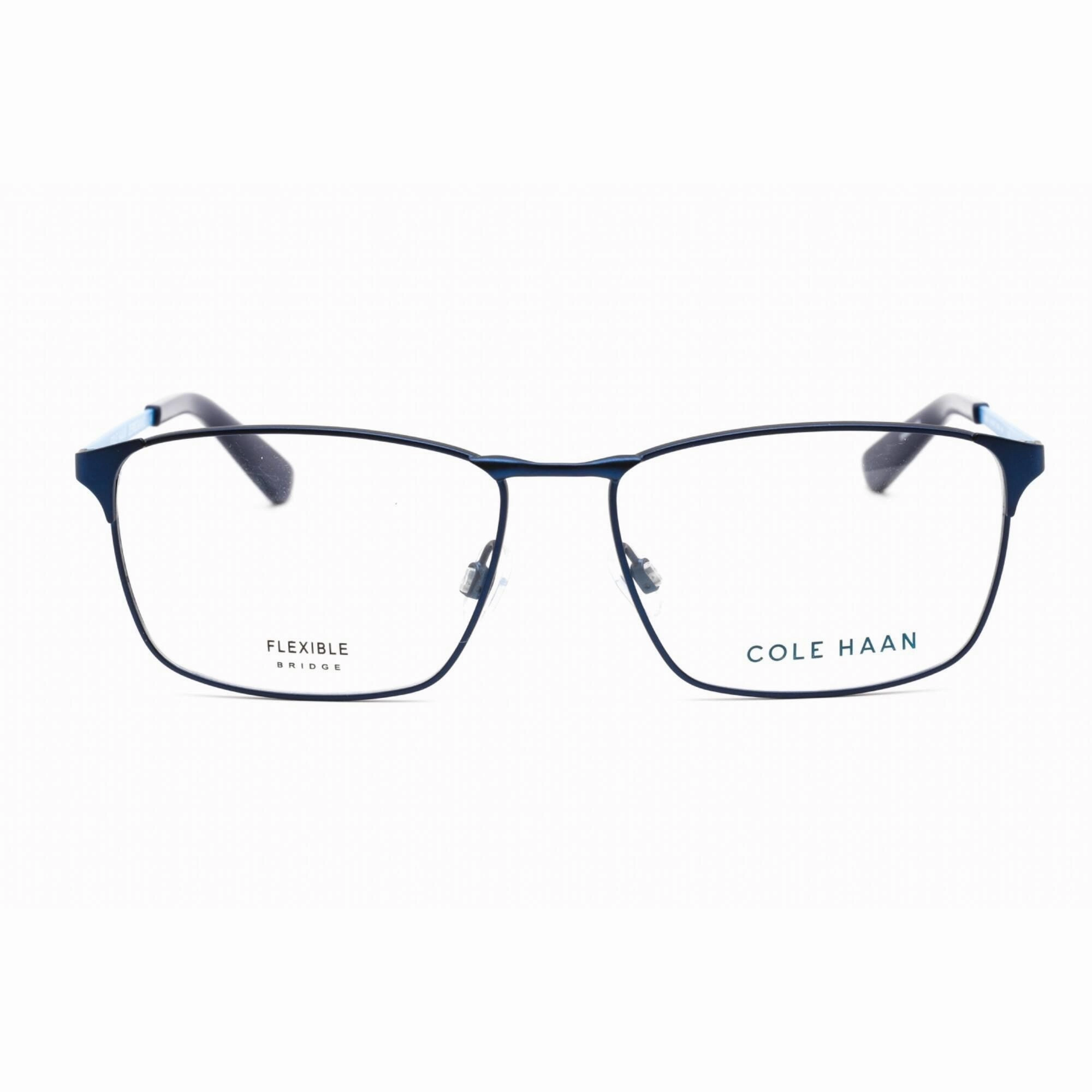 Cole Haan Men's Eyeglasses - Navy Rectangular Full Rim Frame Clear Lens | CH4046 414
