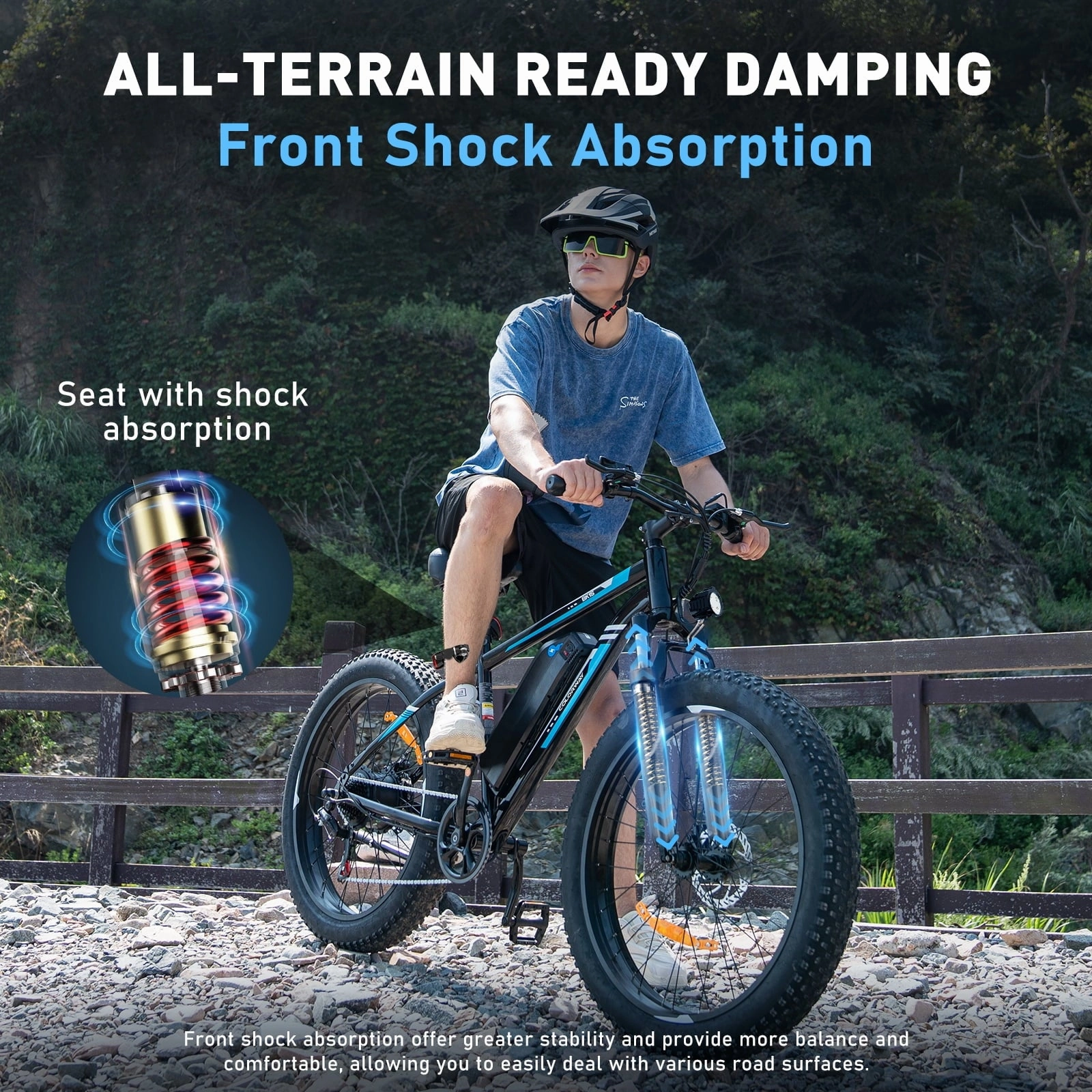 Colorway 26*4.0 Fat Tire 750W 15AH 48V Mountain Electric Bike for Adult UL 2849, Black-4.0Inch