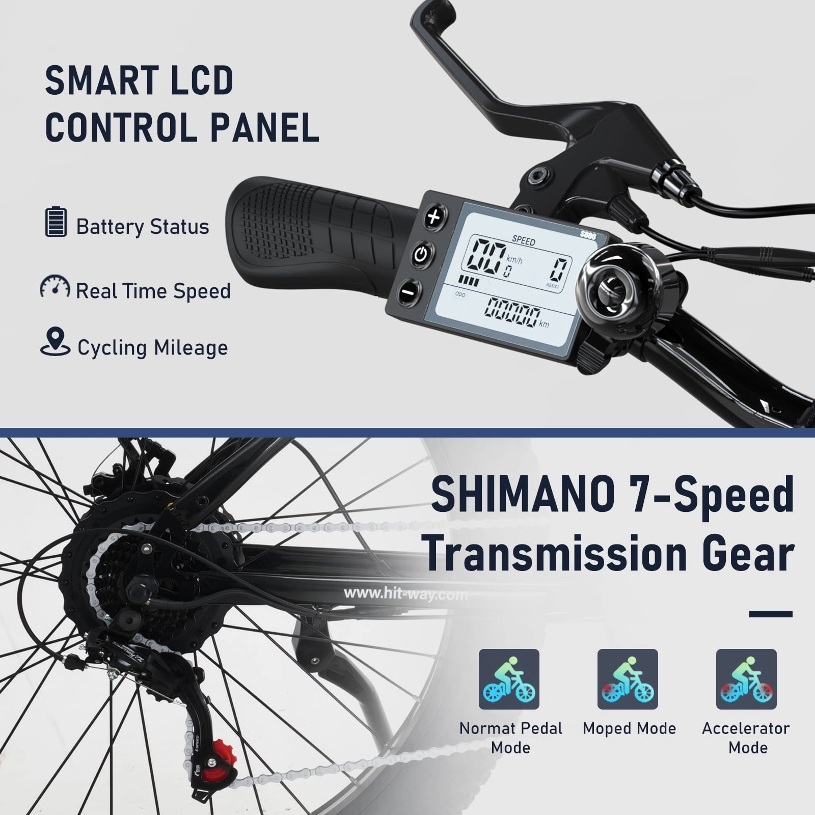 Colorway 26*4.0 Fat Tire 750W 15AH 48V Mountain Electric Bike for Adult UL 2849, Black-4.0Inch