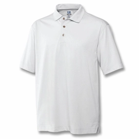 Cutter and Buck DryTec Medina Tonal Stripe Golf Polo (Big and Tall) White - SS16 Men