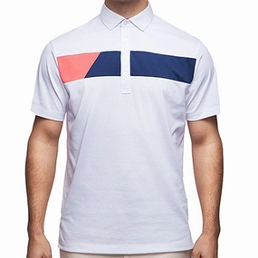 Devereux Cole Golf Polo White/Calypso Coral/Navy - SS16 Men