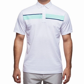 Devereux Jonah Golf Polo White/Aqua/Navy - SS16 Men