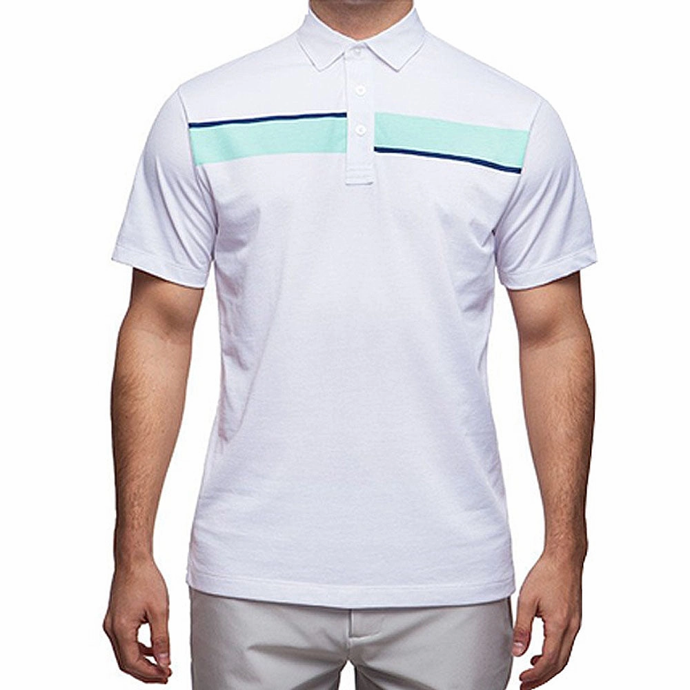 Devereux Jonah Golf Polo White/Aqua/Navy - SS16 Men