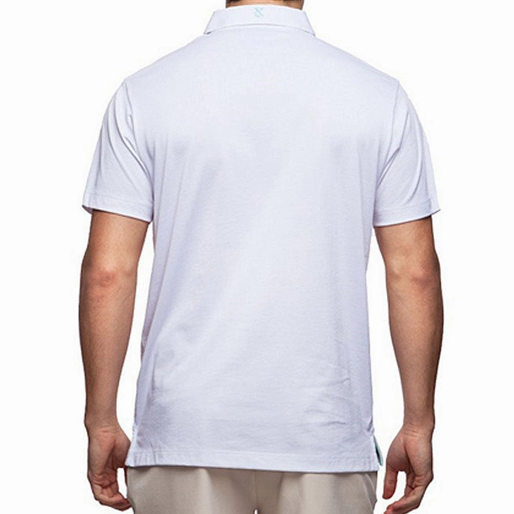 Devereux Jonah Golf Polo White/Aqua/Navy - SS16 Men