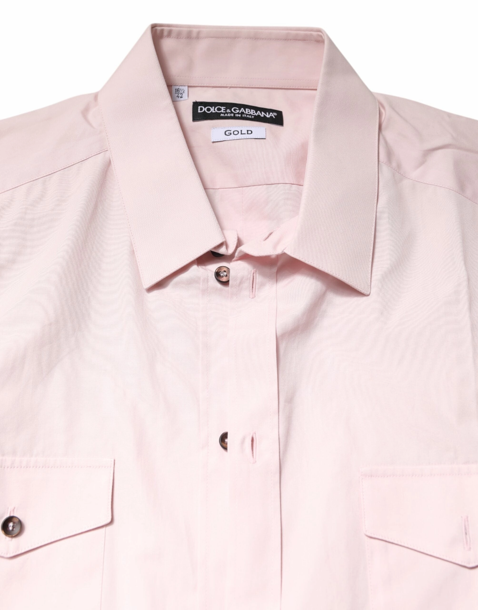 Dolce & Gabbana Short Sleeves Cotton gold Casual Men's Shirt