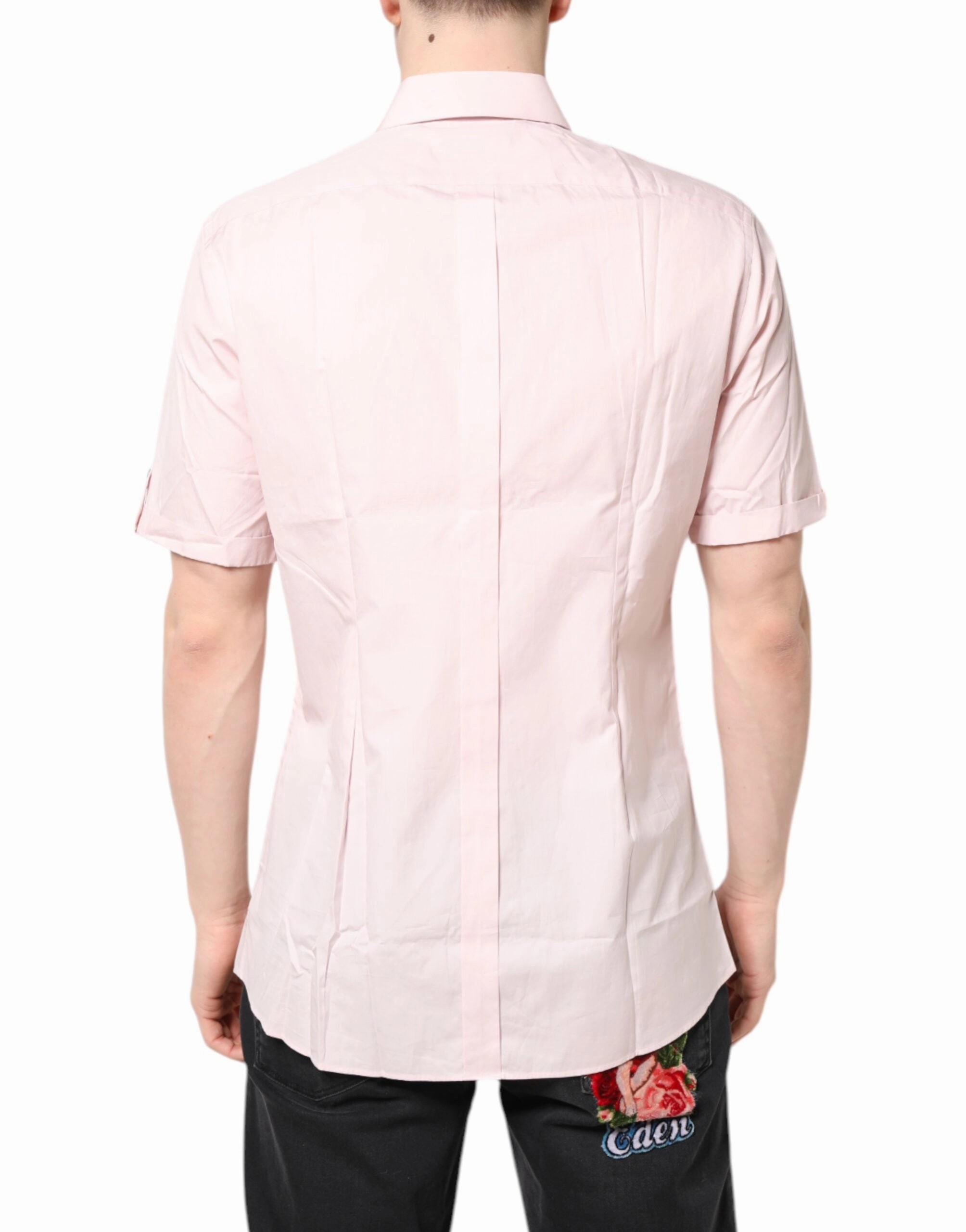 Dolce & Gabbana Short Sleeves Cotton gold Casual Men's Shirt