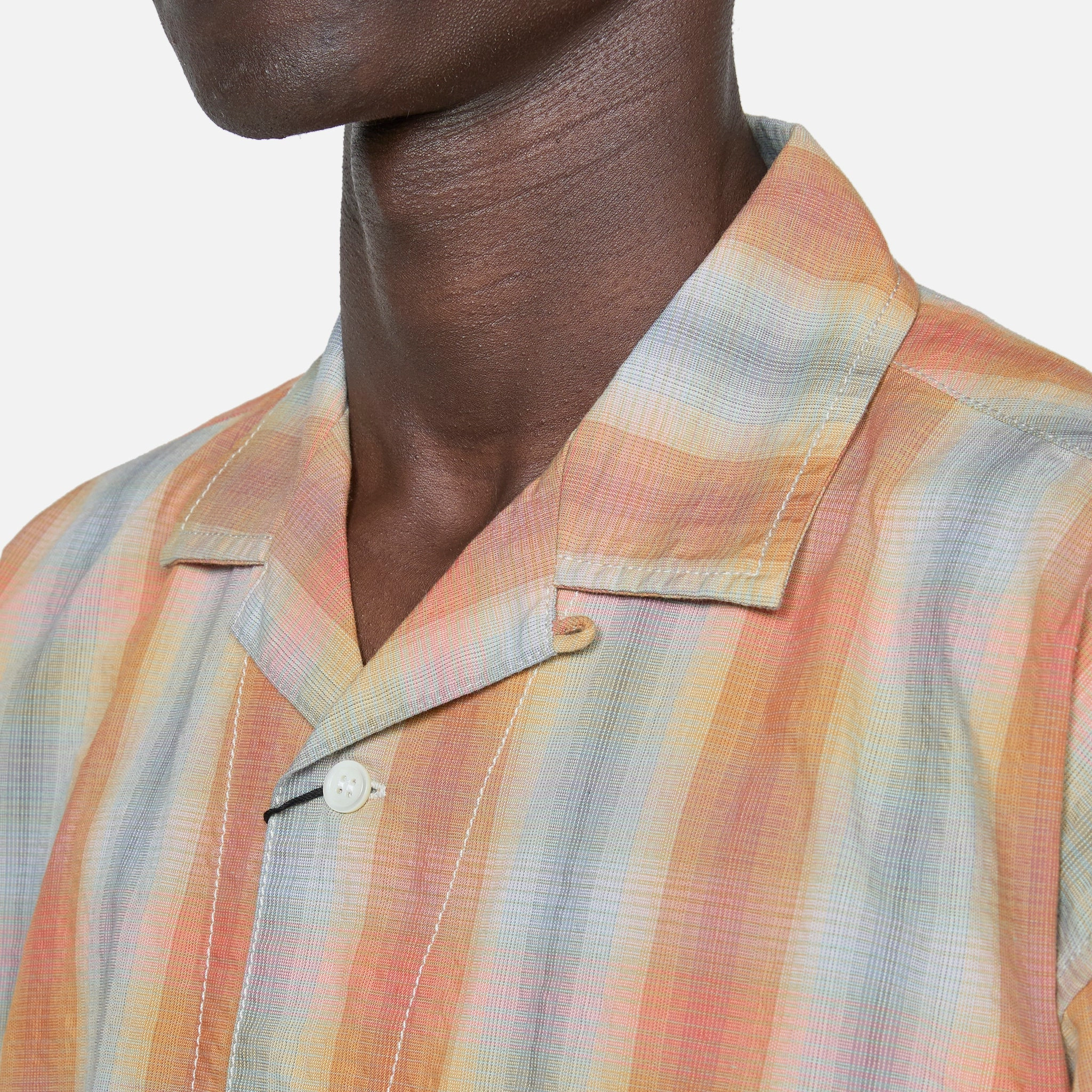 Dry Check Open Short Sleeve Shirt Orange