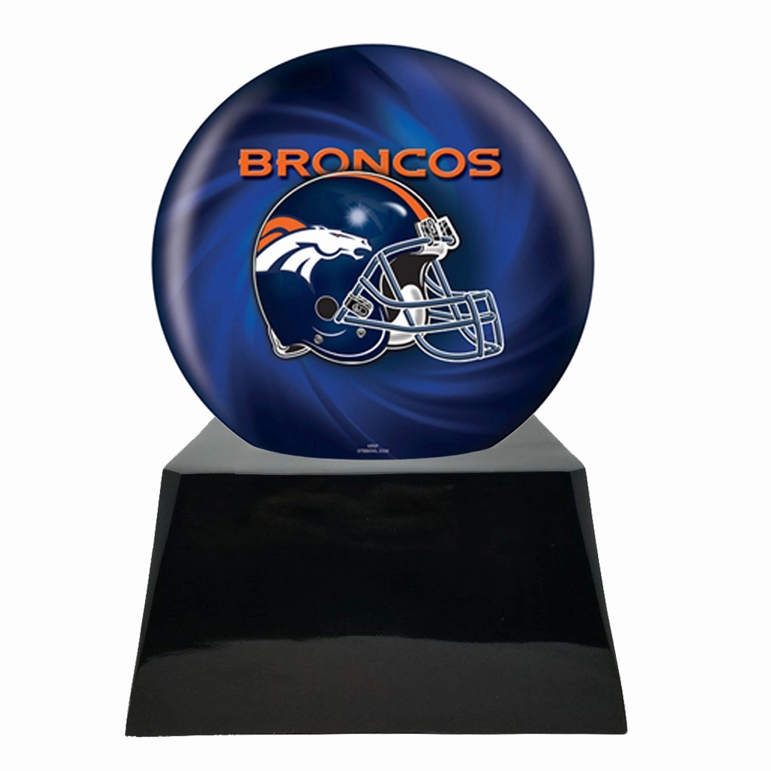 Football Cremation Urn with Optional Denver Broncos Ball Decor and Custom Metal Plaque