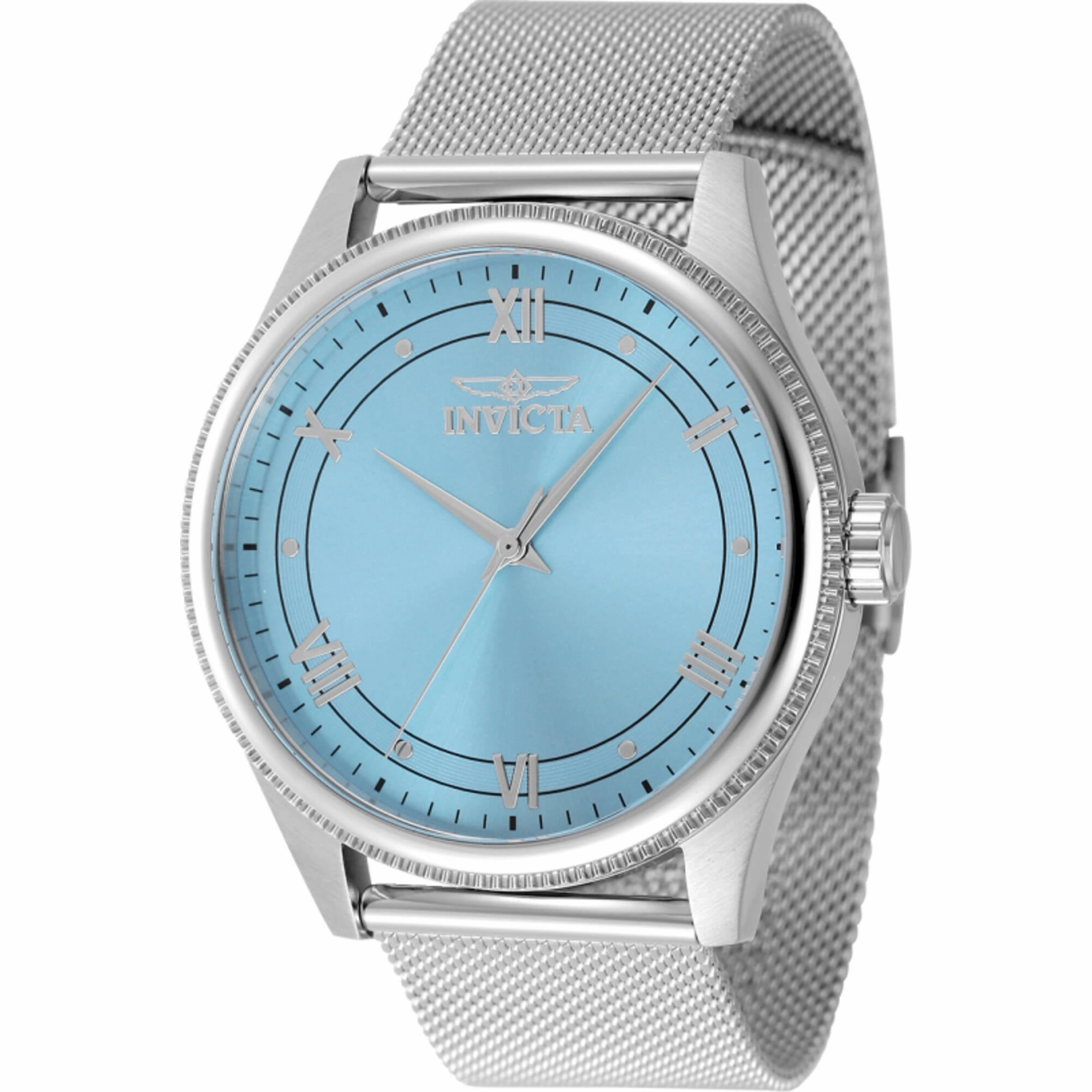 Invicta Men's Watch - Celestial Quartz Light Blue Dial Silver Tone Mesh Bracelet | 48483