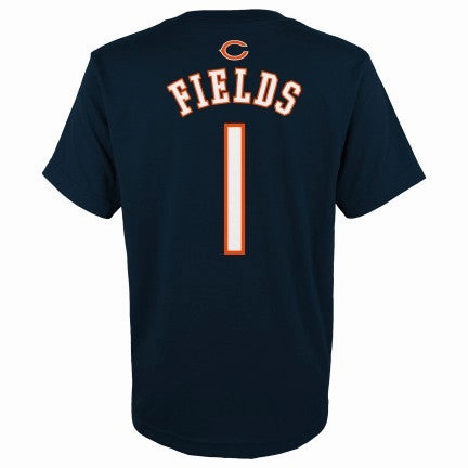 Kids Justin Fields Chicago Bears Navy Mainliner Name And Number Shirt