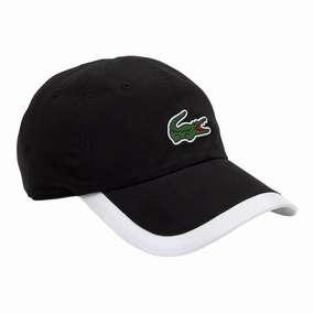 Lacoste Sport Contrast Border Lightweight Golf Cap Black/White - 23 Unisex