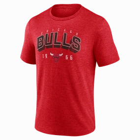 Men's Chicago Bulls Athletic Red Fanatics Backboard Tri-Blend Tee