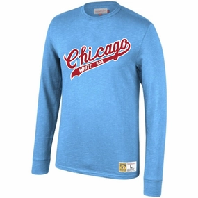 Men's Chicago White Sox 1972 Cooperstown Collection Powder Blue Legendary Slub Long Sleeve Tee