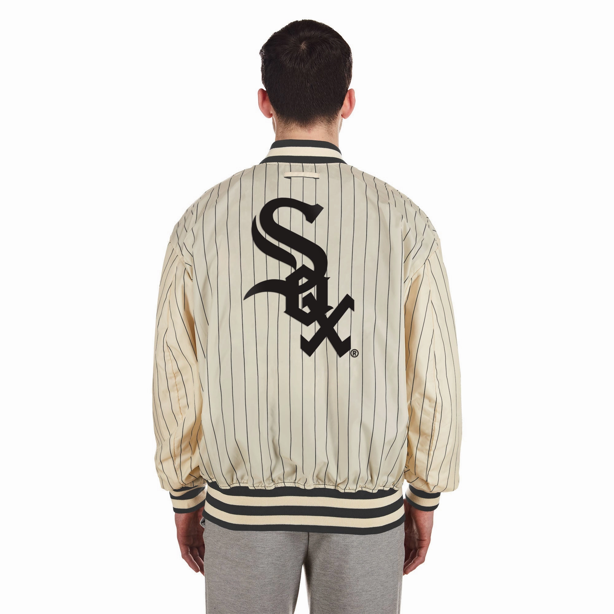 Men's Chicago White Sox Alpha Industries X New Era Black/Off White L-2B Flight Jacket