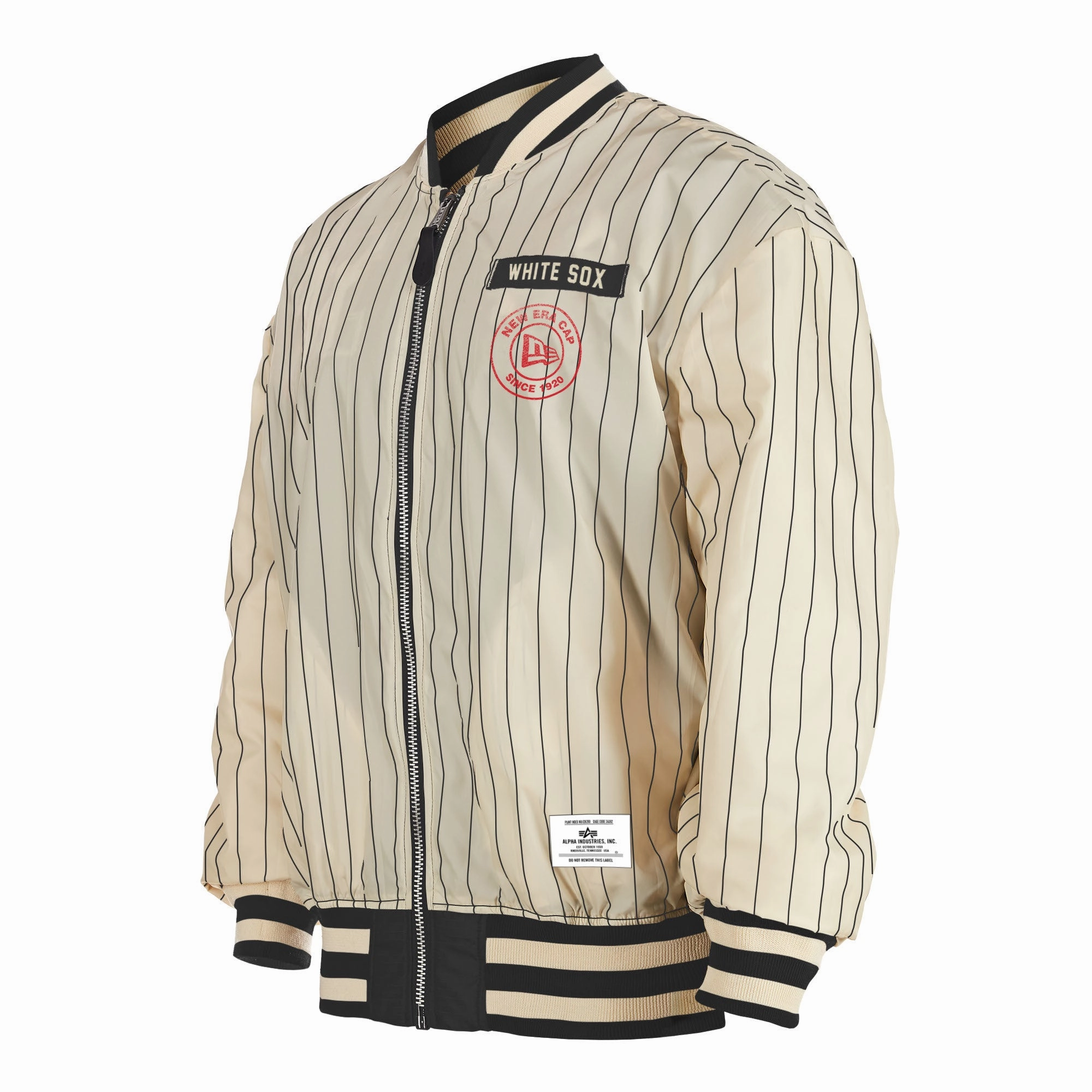 Men's Chicago White Sox Alpha Industries X New Era Black/Off White L-2B Flight Jacket