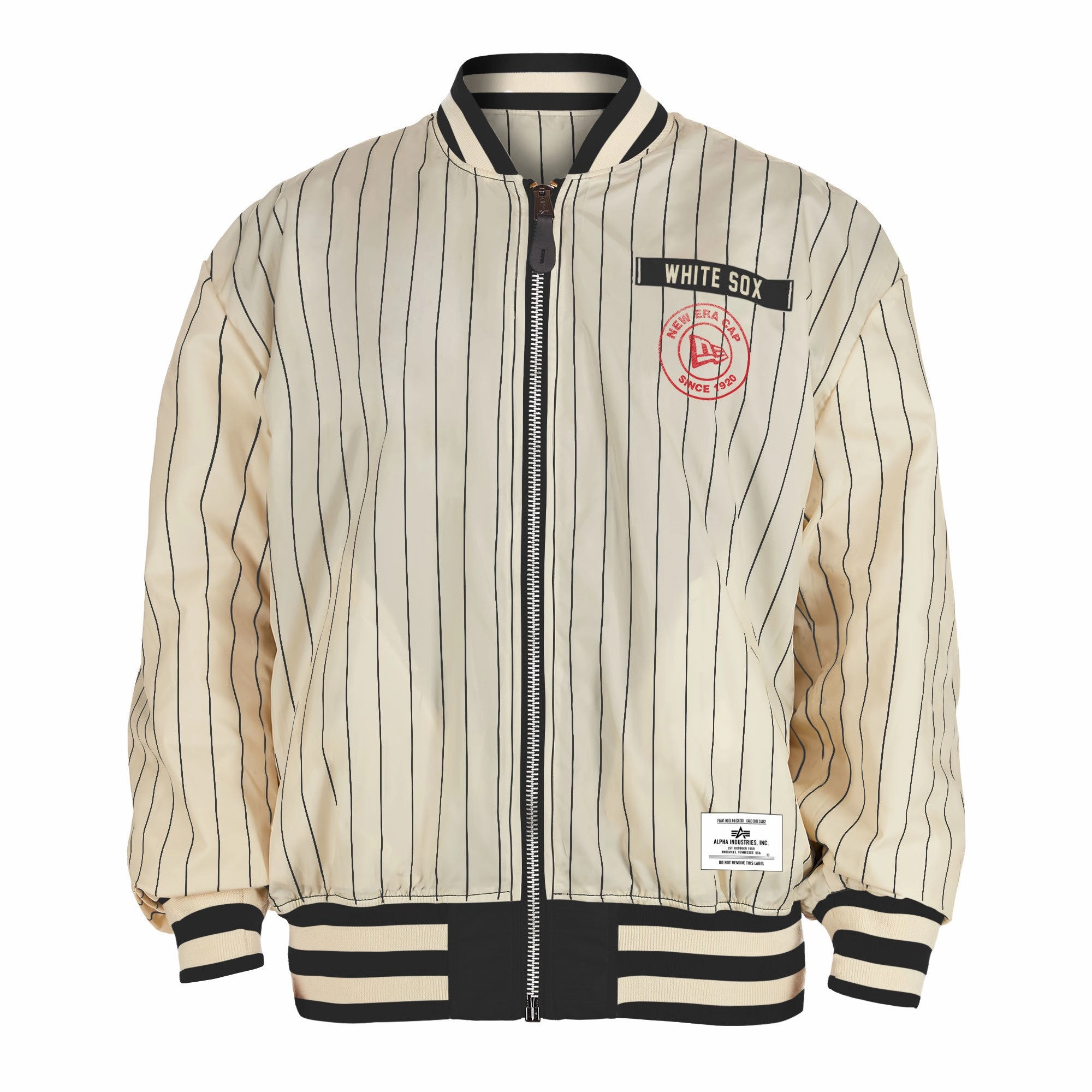 Men's Chicago White Sox Alpha Industries X New Era Black/Off White L-2B Flight Jacket