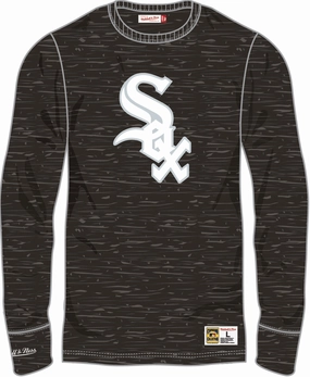 Men's Chicago White Sox Cooperstown Collection Black Legendary Slub Long Sleeve Tee