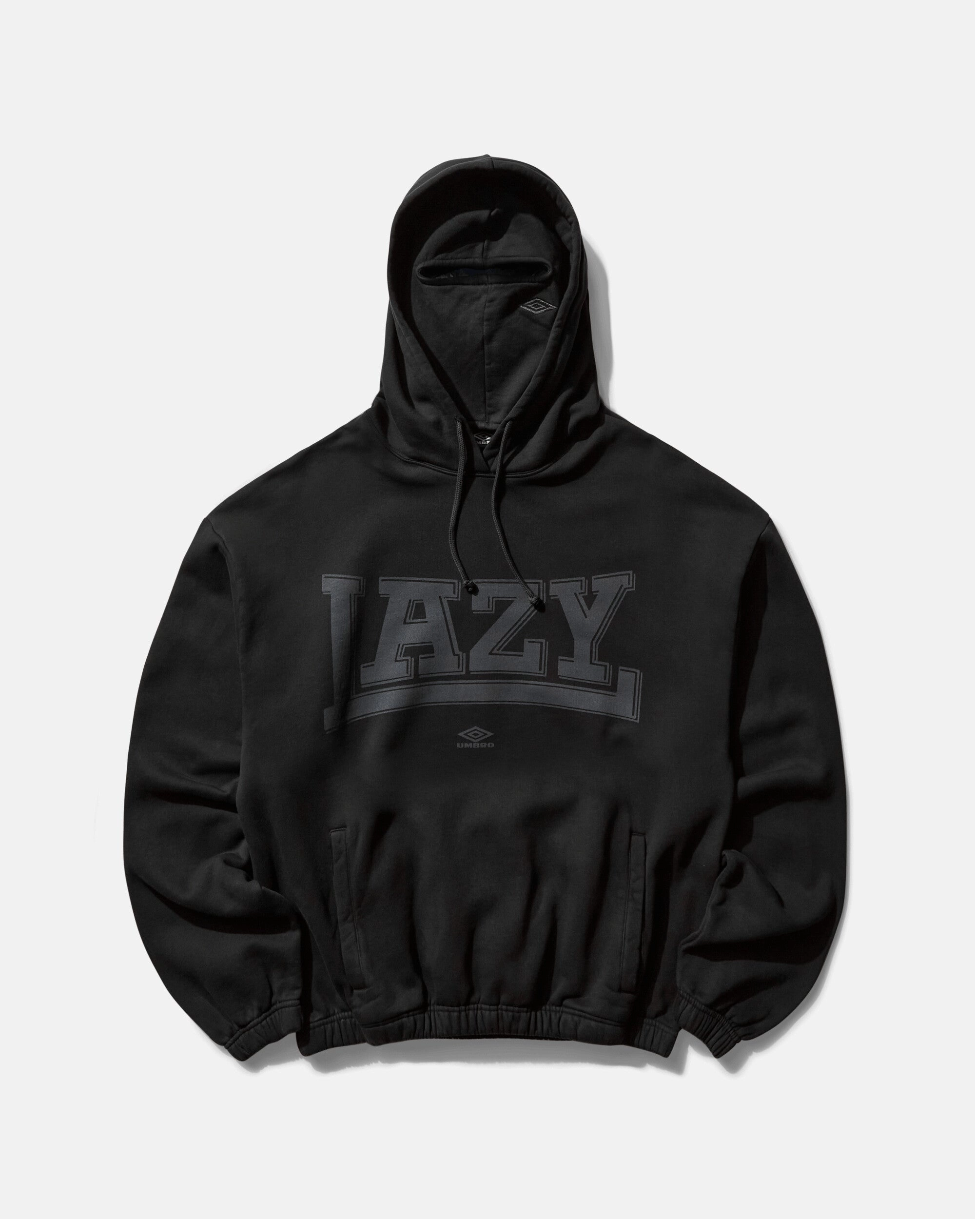 Men's Lazy Masked Hoodie Washed Black