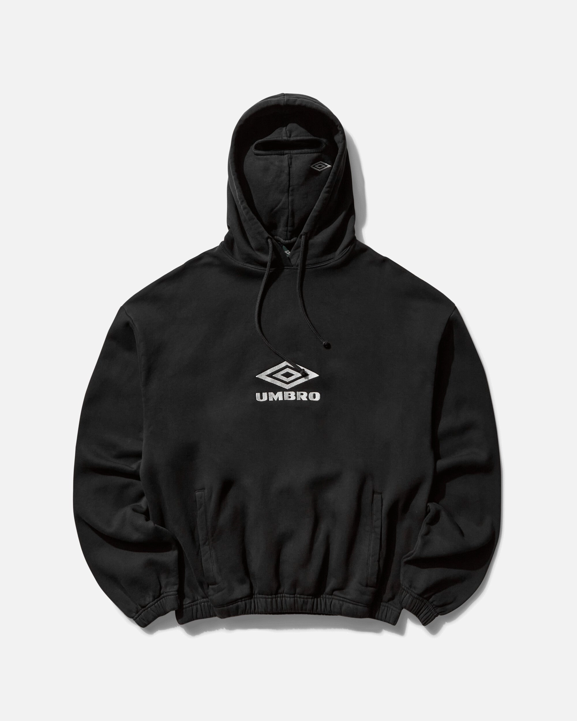 Men's Logo Masked Hoodie Washed Black
