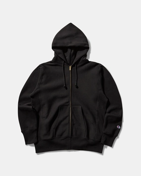Men's Made in USA Reverse Weave Zipped Hoodie Black