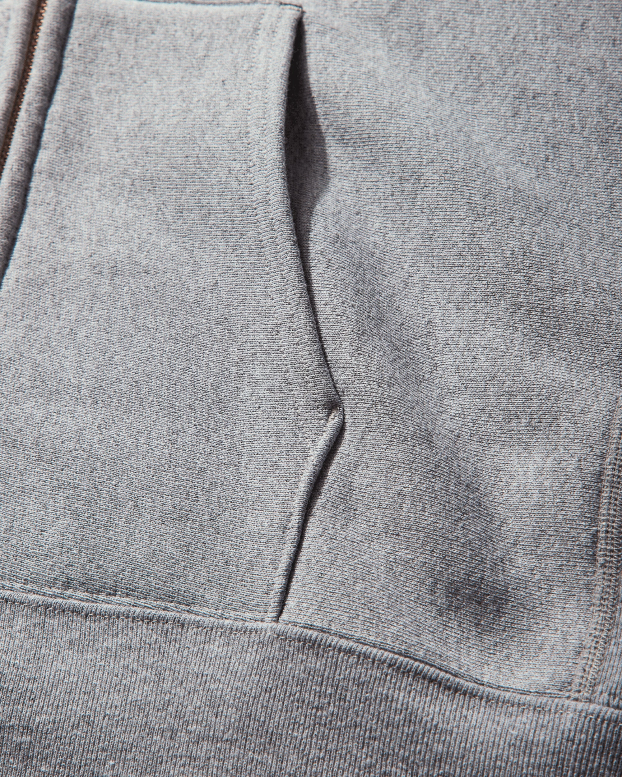 Men's Made in USA Reverse Weave Zipped Hoodie Oxford Grey