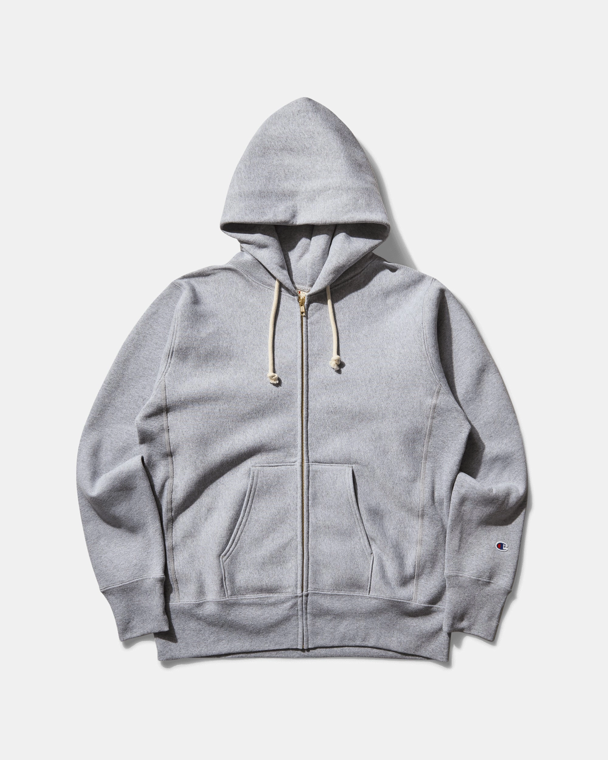 Men's Made in USA Reverse Weave Zipped Hoodie Oxford Grey