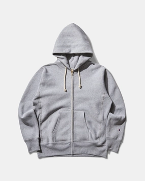 Men's Made in USA Reverse Weave Zipped Hoodie Oxford Grey