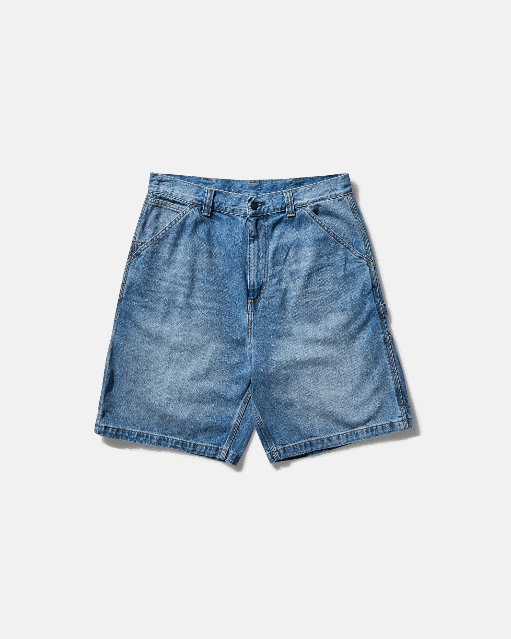 Men's OG Single Knee Shorts Blue (Burst Washed)