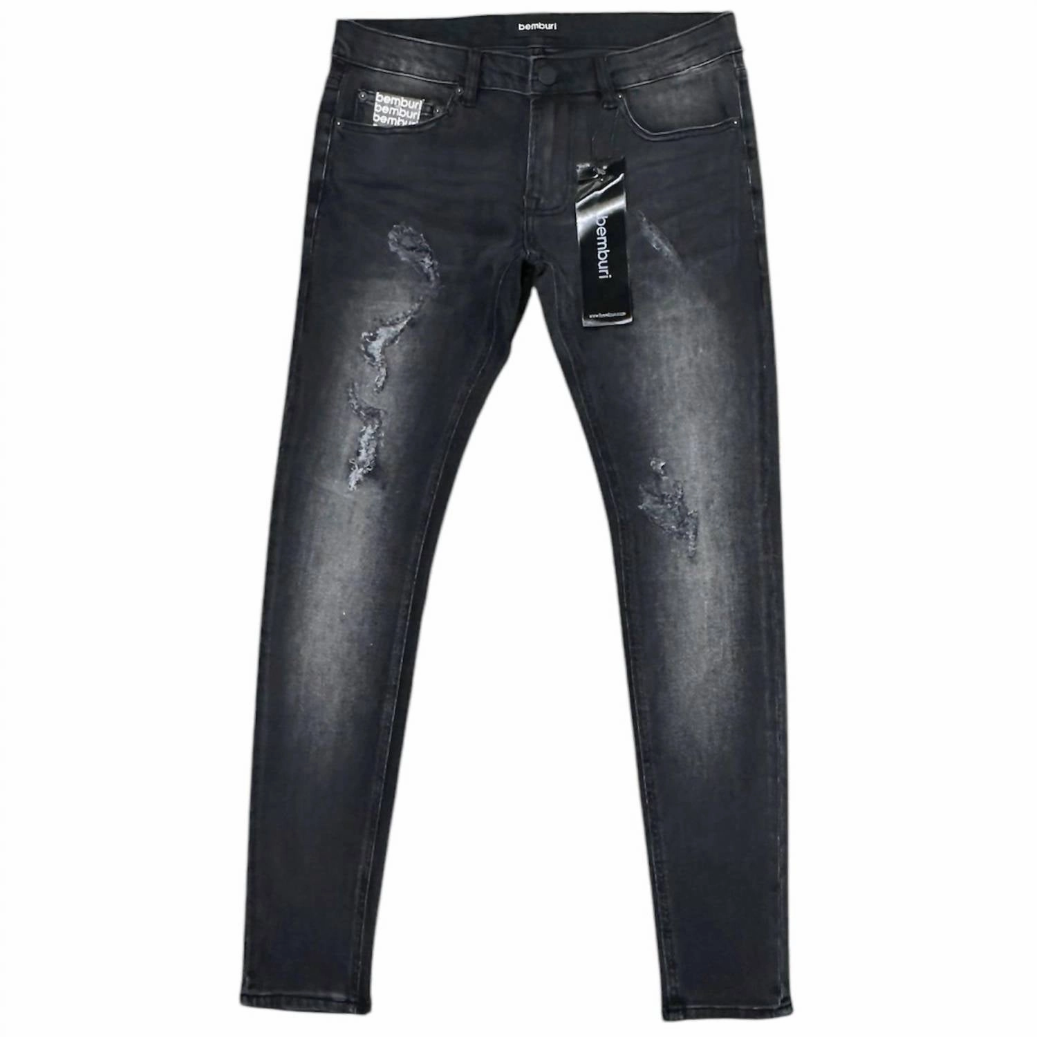 Men's Skinny Denim Jean In Dark Grey