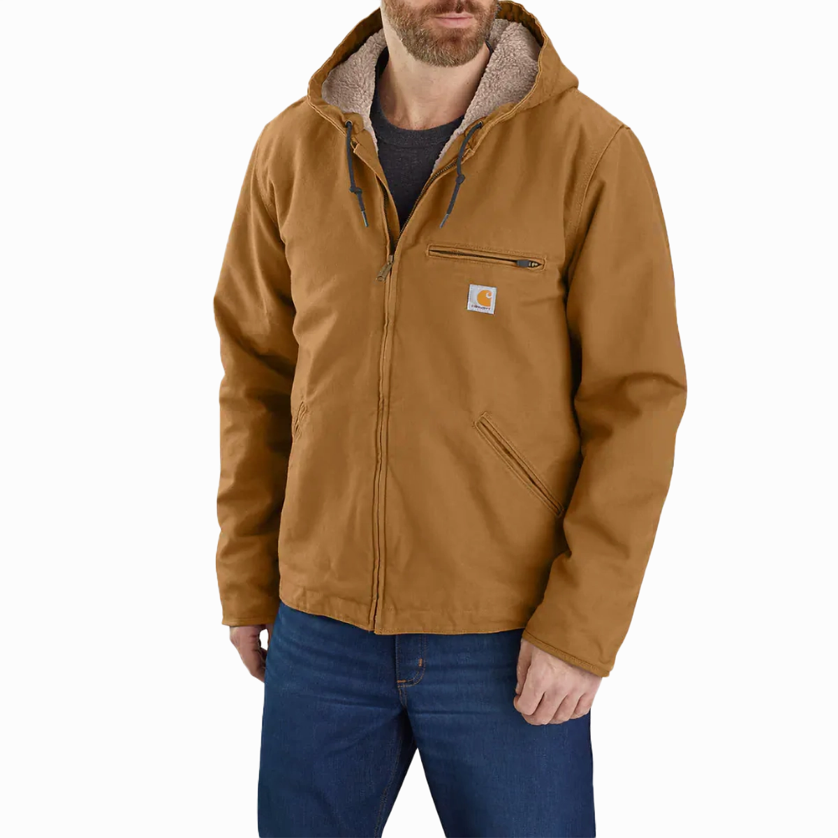 Men's Washed Duck Sherpa-Lined Jacket