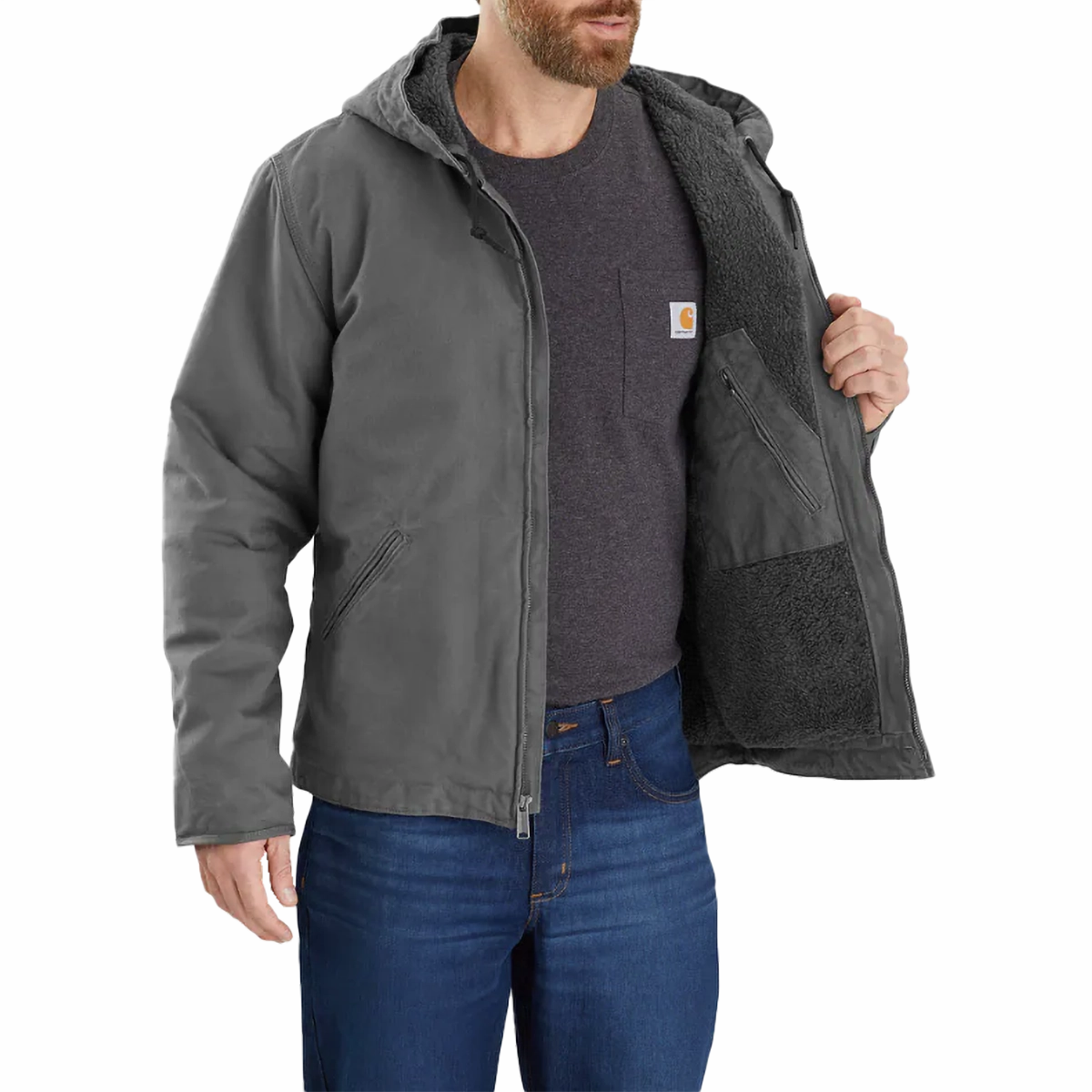 Men's Washed Duck Sherpa-Lined Jacket