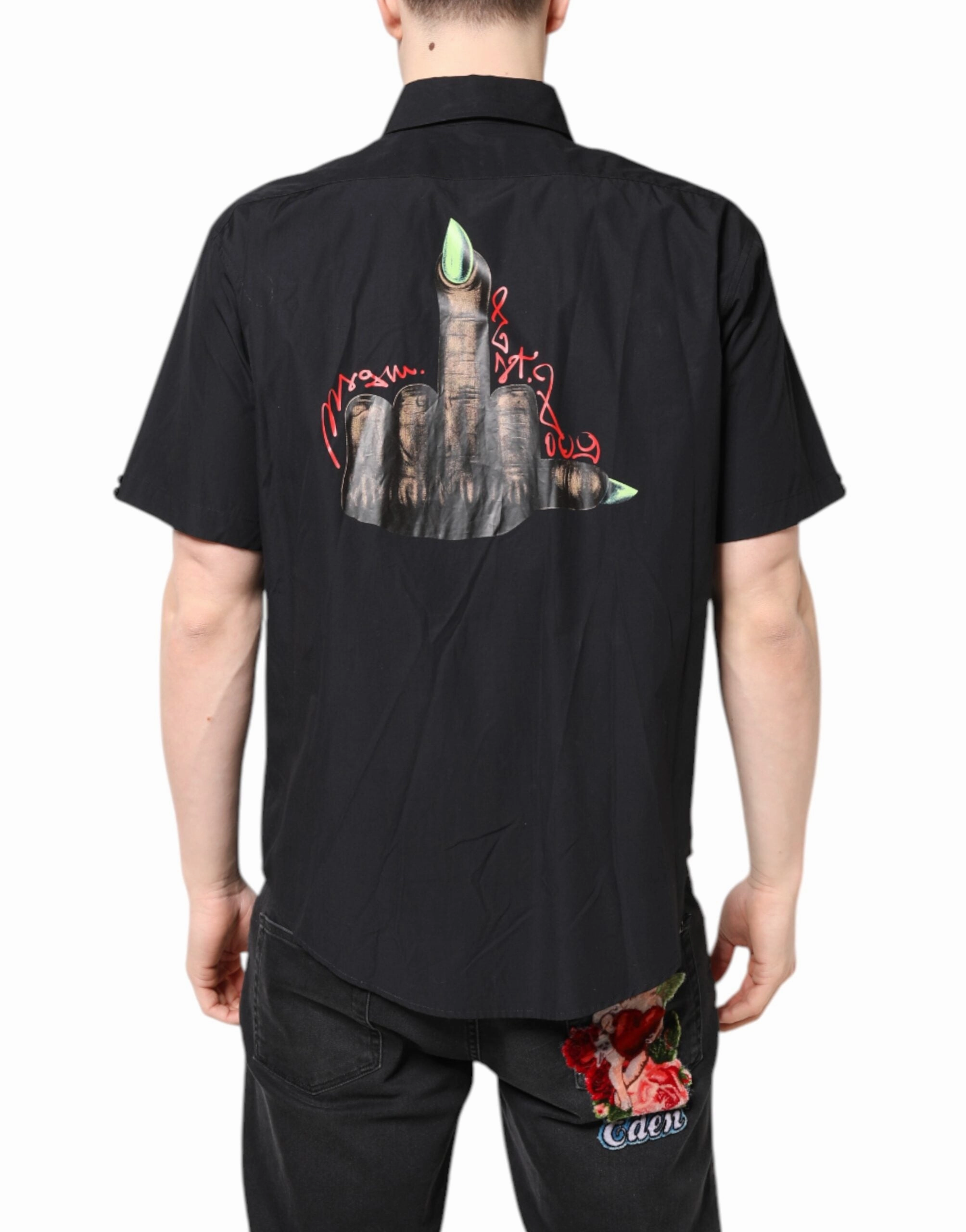 MSGM Printed Short Sleeves Colla Men Casual Men's Shirt