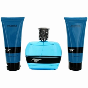 Mustang Men's Gift Set - Blue Lemon, Mint, Bergamot and Basil Top Notes, 3 Piece