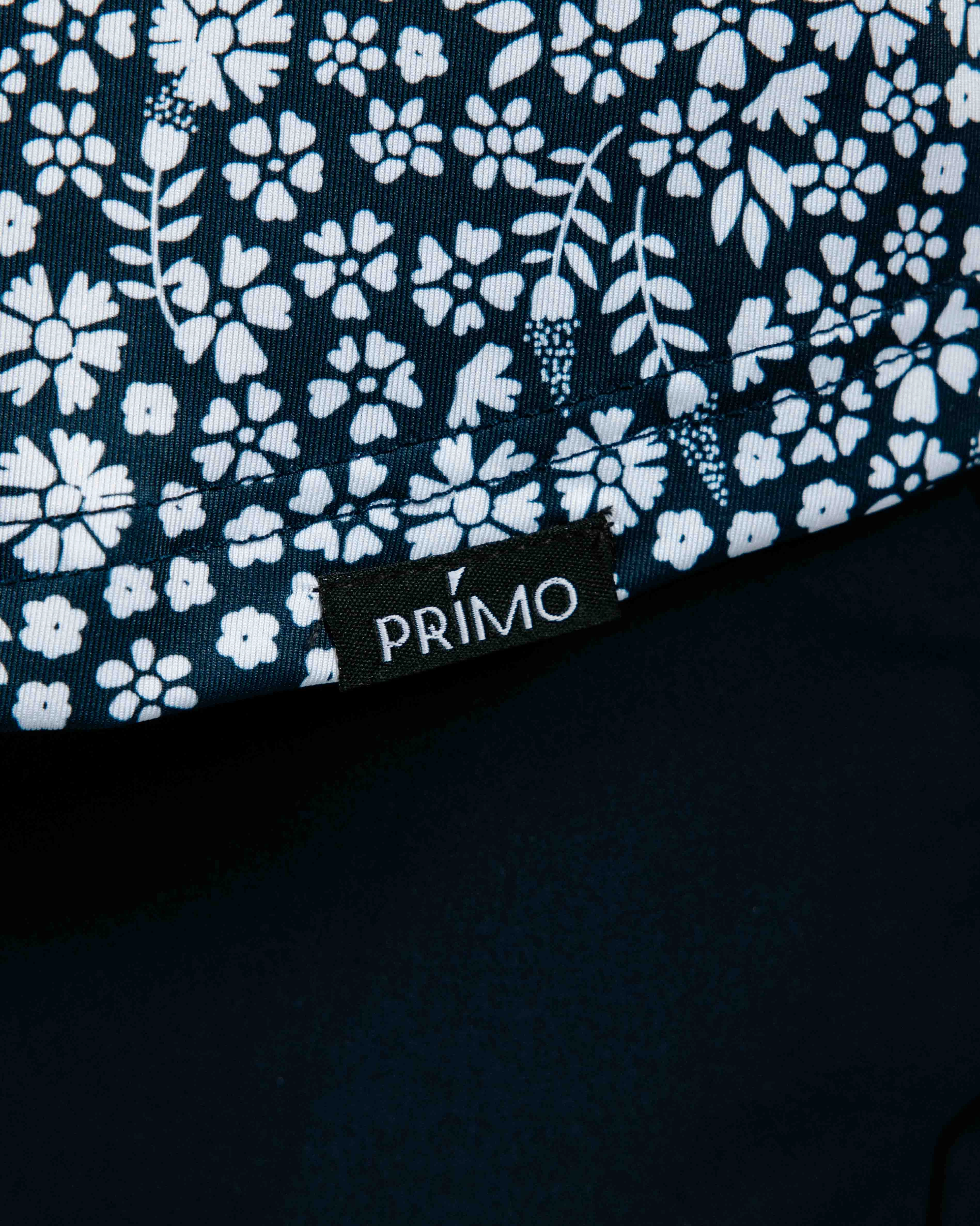 Navy Microfloral Blade Collar Polo