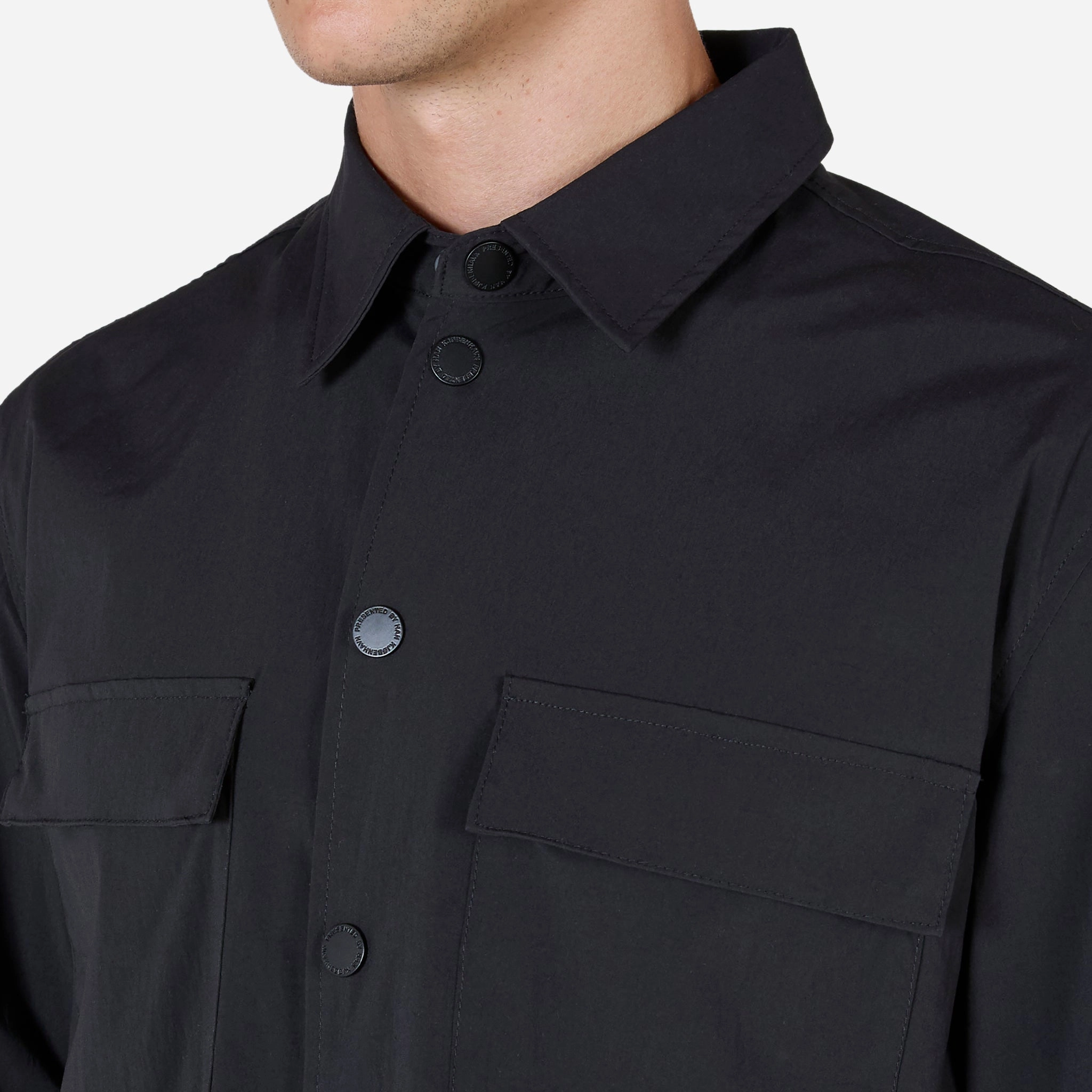 Nylon Long Sleeve Shirt Black