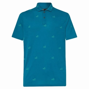 Oakley Flag Golf Polo Pattern Aurora Blue - SS23 Men