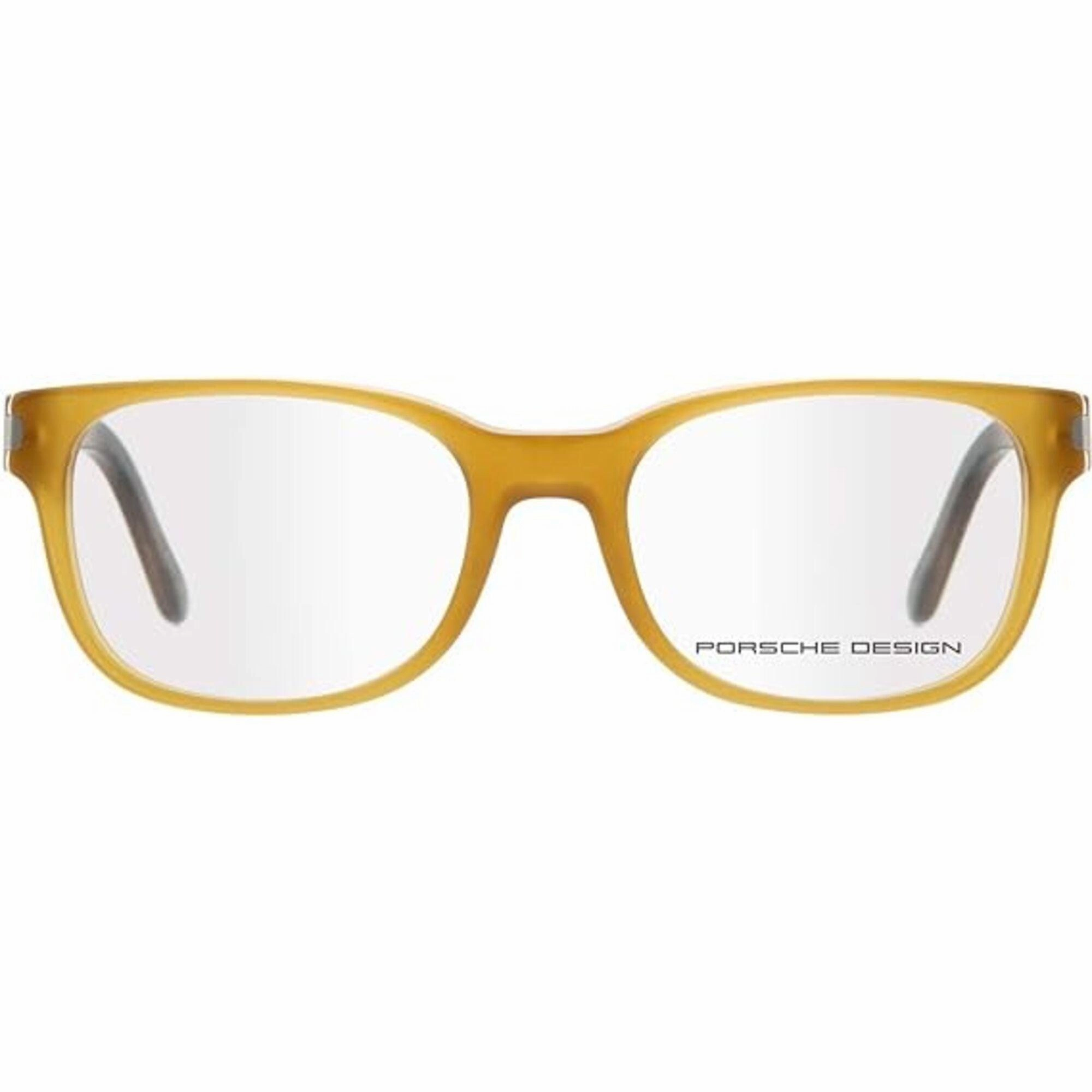 Porsche Men's Eyeglasses - Lt Chocolate Plastic Rectangular Frame | PORSCHE P8250 B