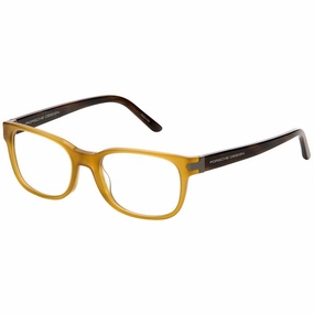 Porsche Men's Eyeglasses - Lt Chocolate Plastic Rectangular Frame | PORSCHE P8250 B